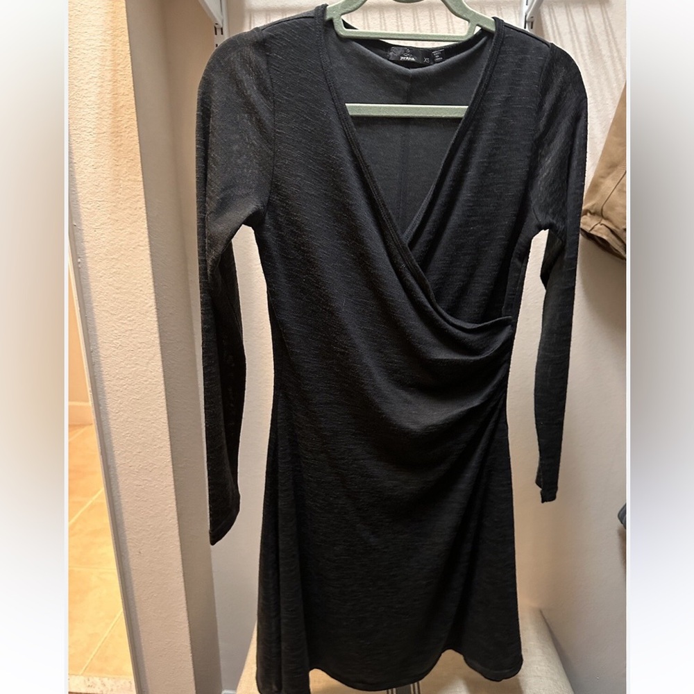 Prana Women's Charcoal Long Sleeve Midi Dress